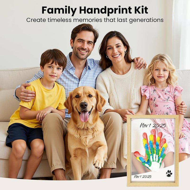 Omrhvi Family Handprint Kit, DIY Craft Keepsake, Hand Print Photo Frame, Family Gifts for New Mom, New Baby, New Parents, Grandparents, Mother's Day, Father's Day, Adoption Day, Anniversary - Image 2